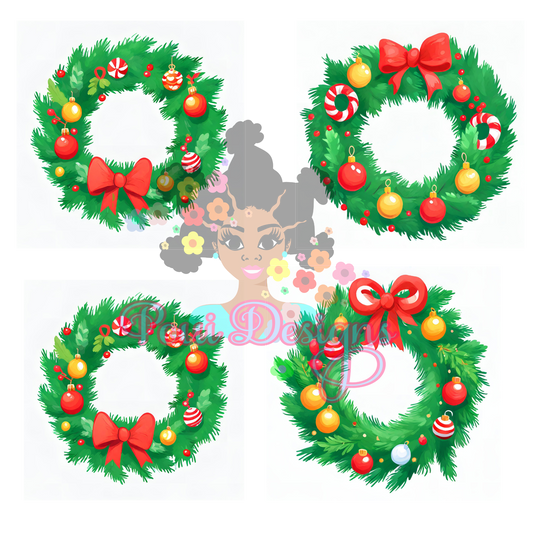 Christmas Cartoon Wreaths for kids,adults,scapbooking
