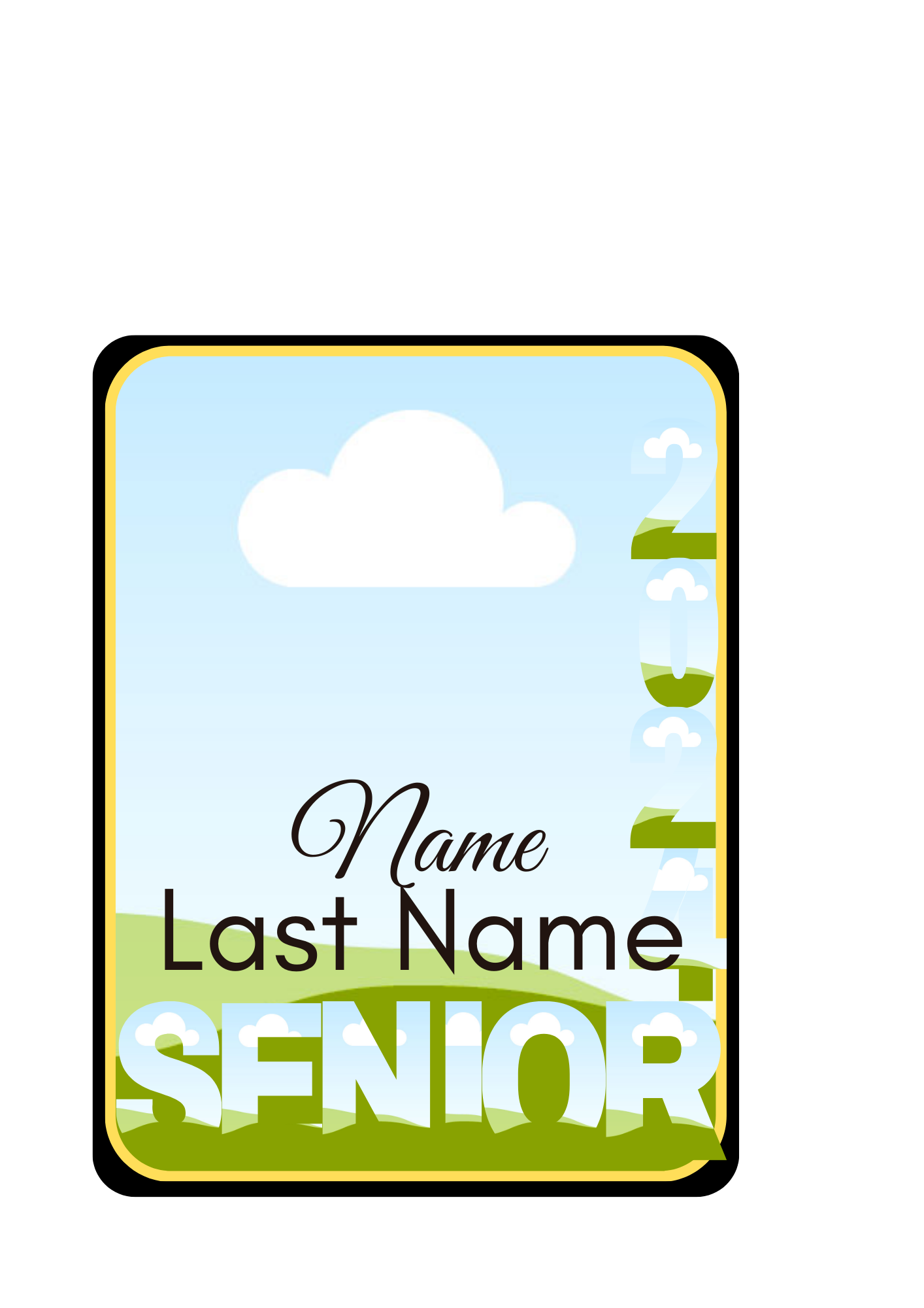 2024 Graduate Editable Canva Fan Frame Drag And Drop