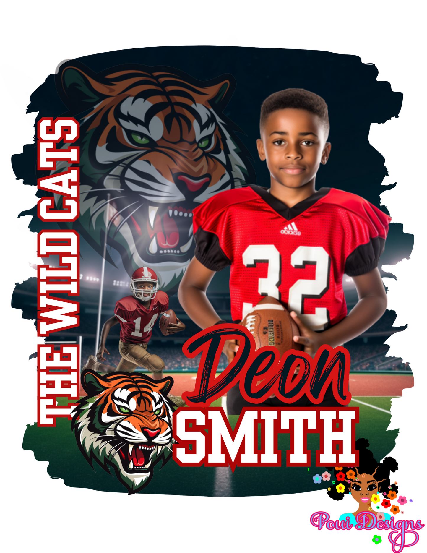 Editable Canva Football Design,Change Text to Custom,Team
