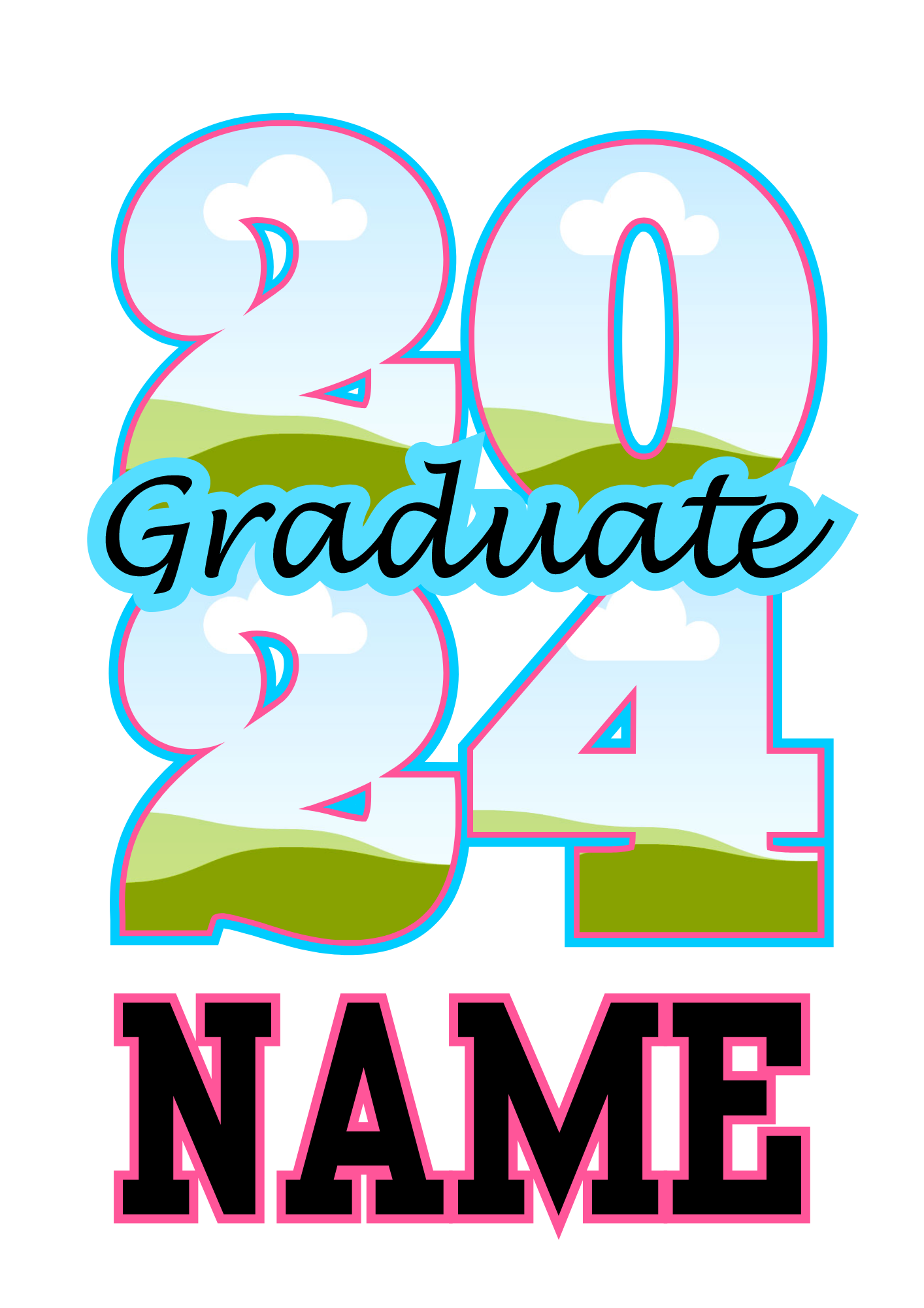 2024 Graduate Canva Frame Editable  Template BUNDLE  Drag and Drop  files