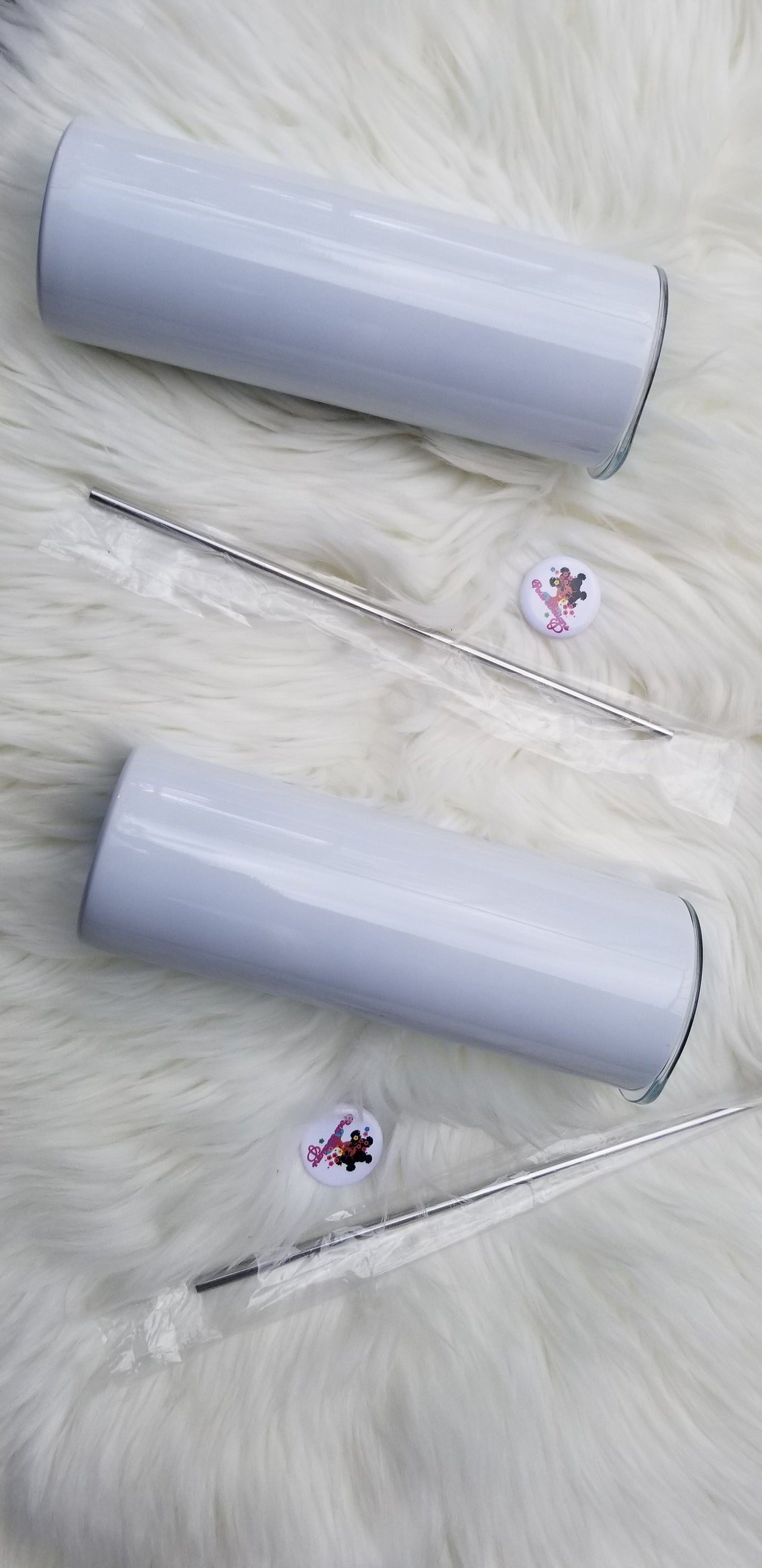 Straight White 20 oz sublimation tumblers (5 pack)