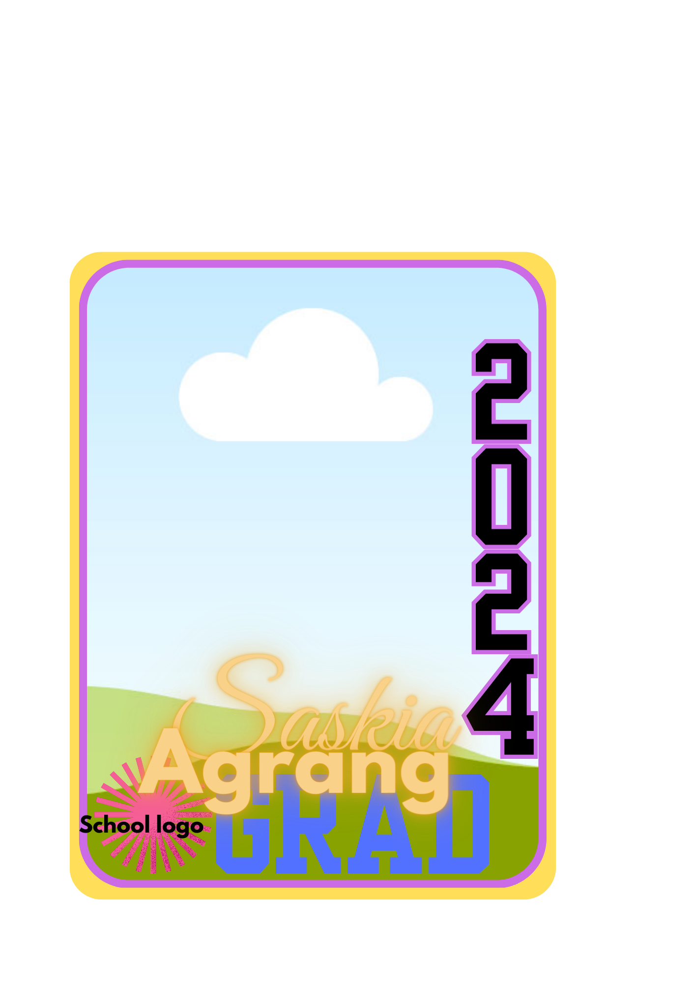 2024 Graduate Editable Canva Fan Frame Drag And Drop