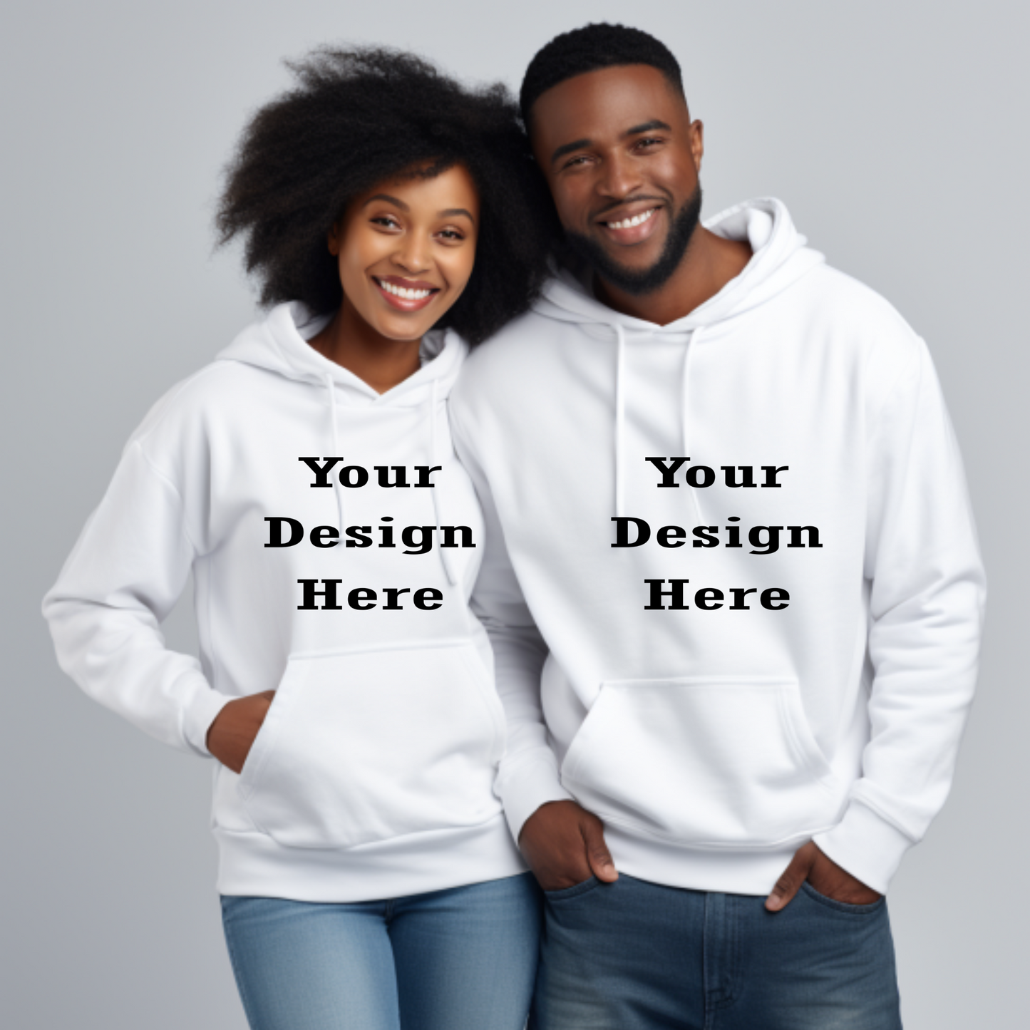 Gildan Hoodie Mockup For Couples African American