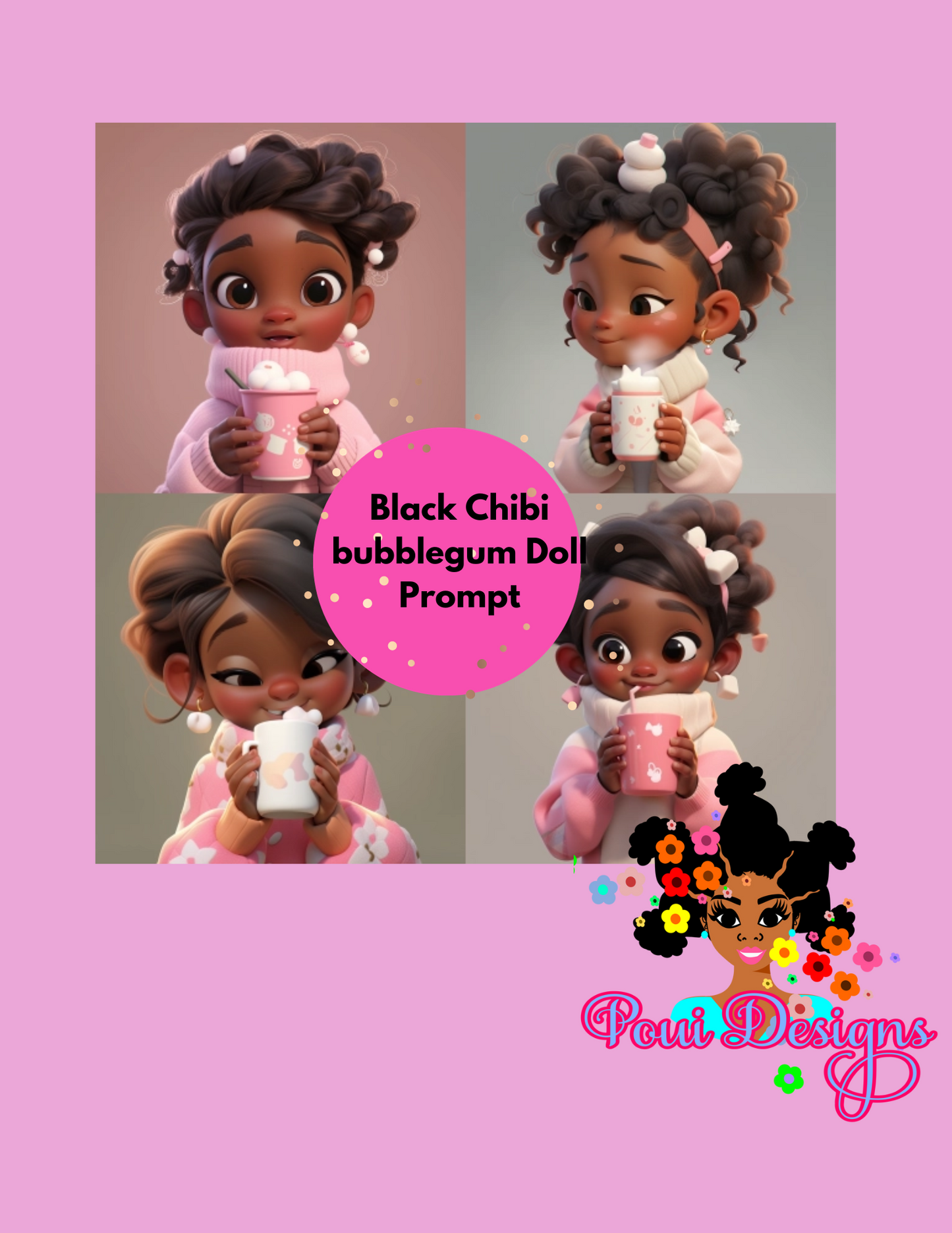 Chocolate Baby Girl Drinking Midjourney Prompts