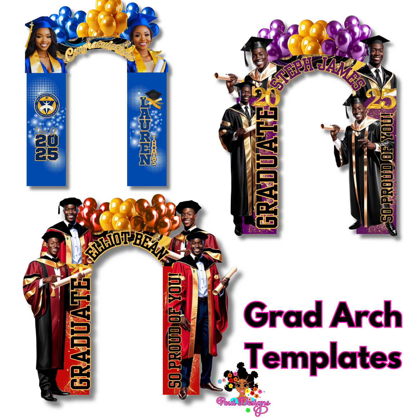 Graduation Entrance Arch Design Canva Template, Graduation Canva Arch, Editable Grad Arch Entryway,Grad Archway For Party Decoration BUNDLE