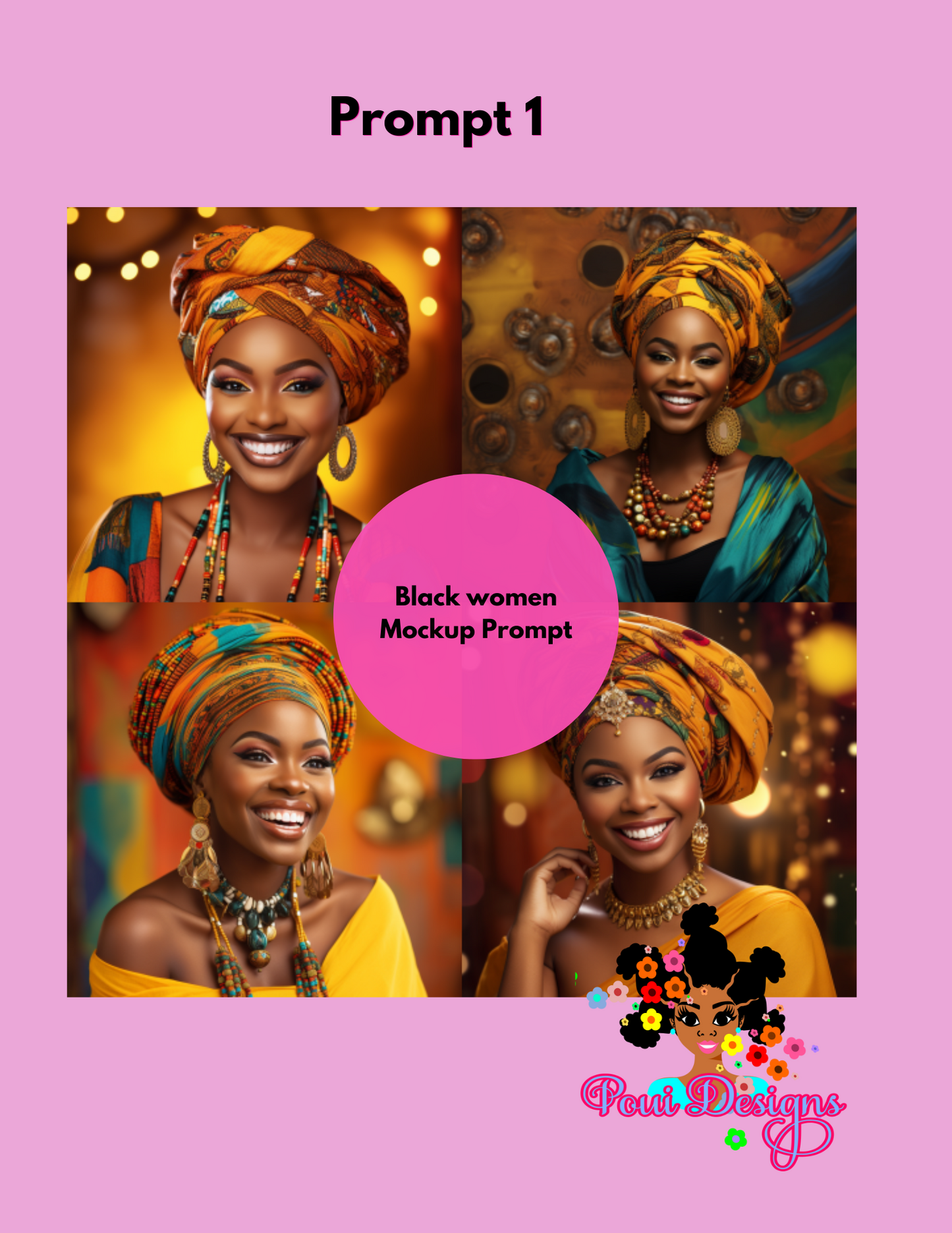 Black Woman With Headwraps Midjourney Prompt