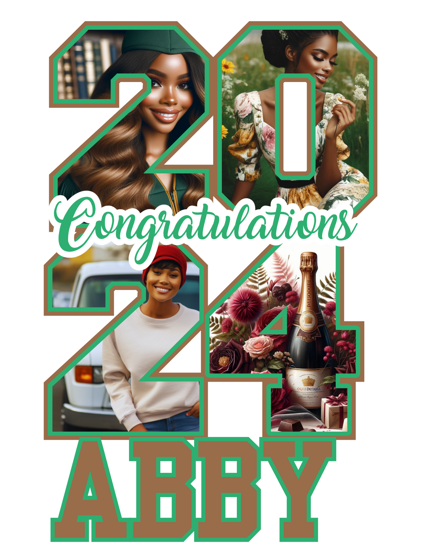 2024 Graduate Canva Frame Editable Template BUNDLE Drag and Drop