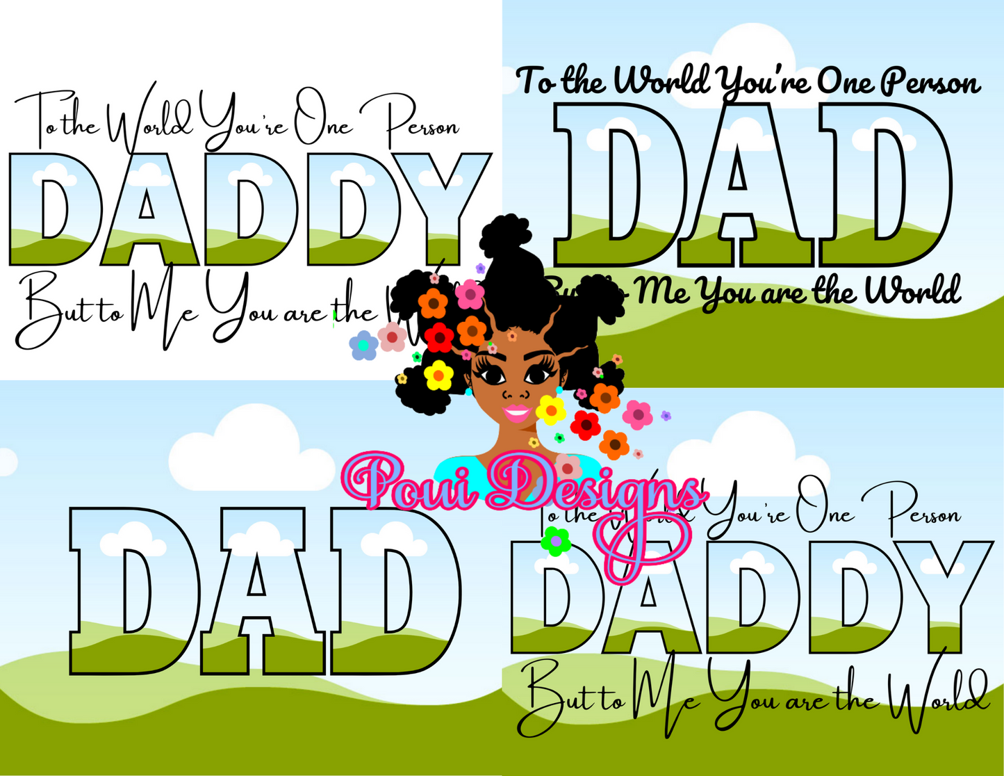 Father's Day Canva Template Frame Drag and Drop EDITABLE DAD, Editable DADDY four designs bundle
