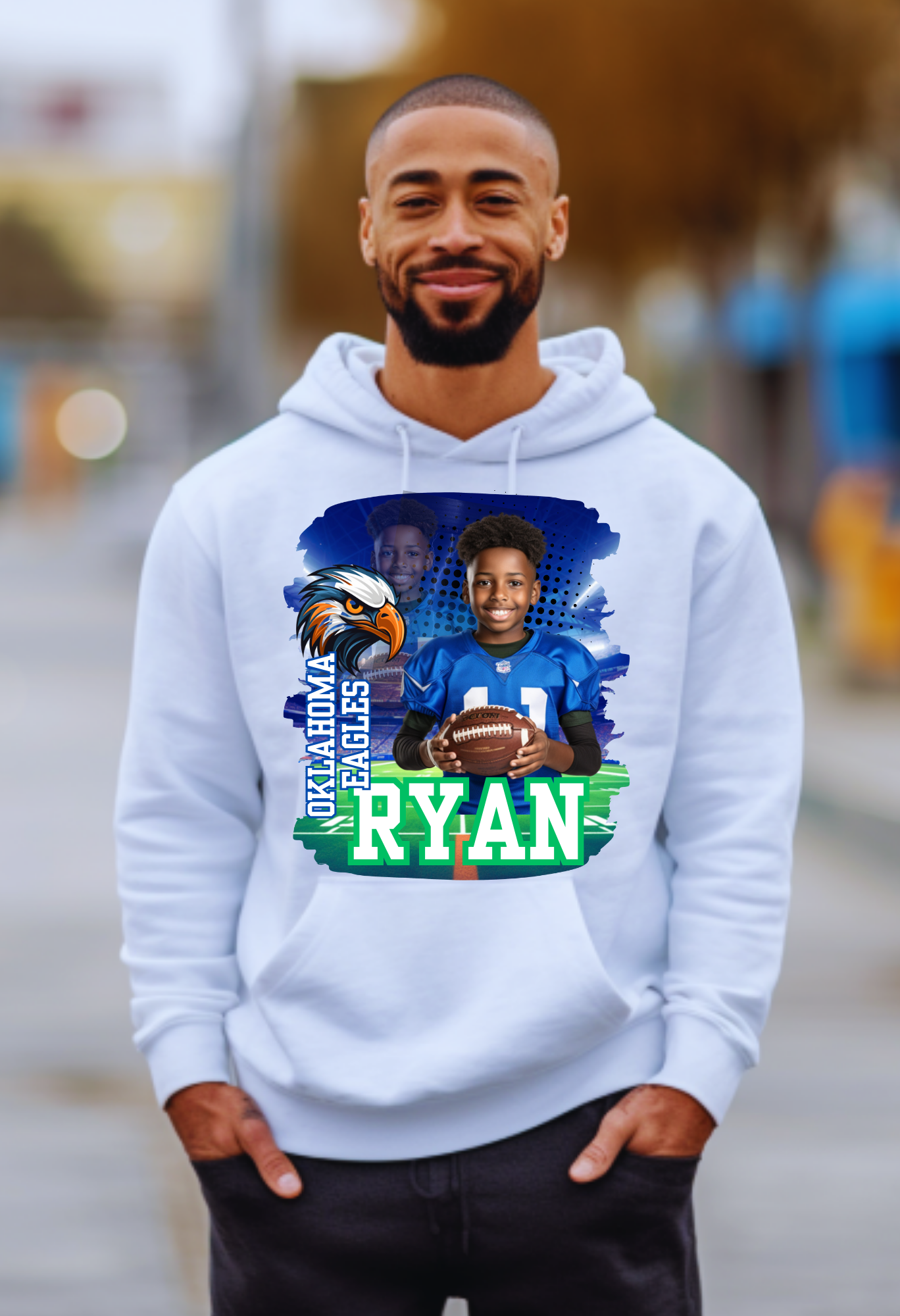 Editable Canva Football Design,Change Text to Custom