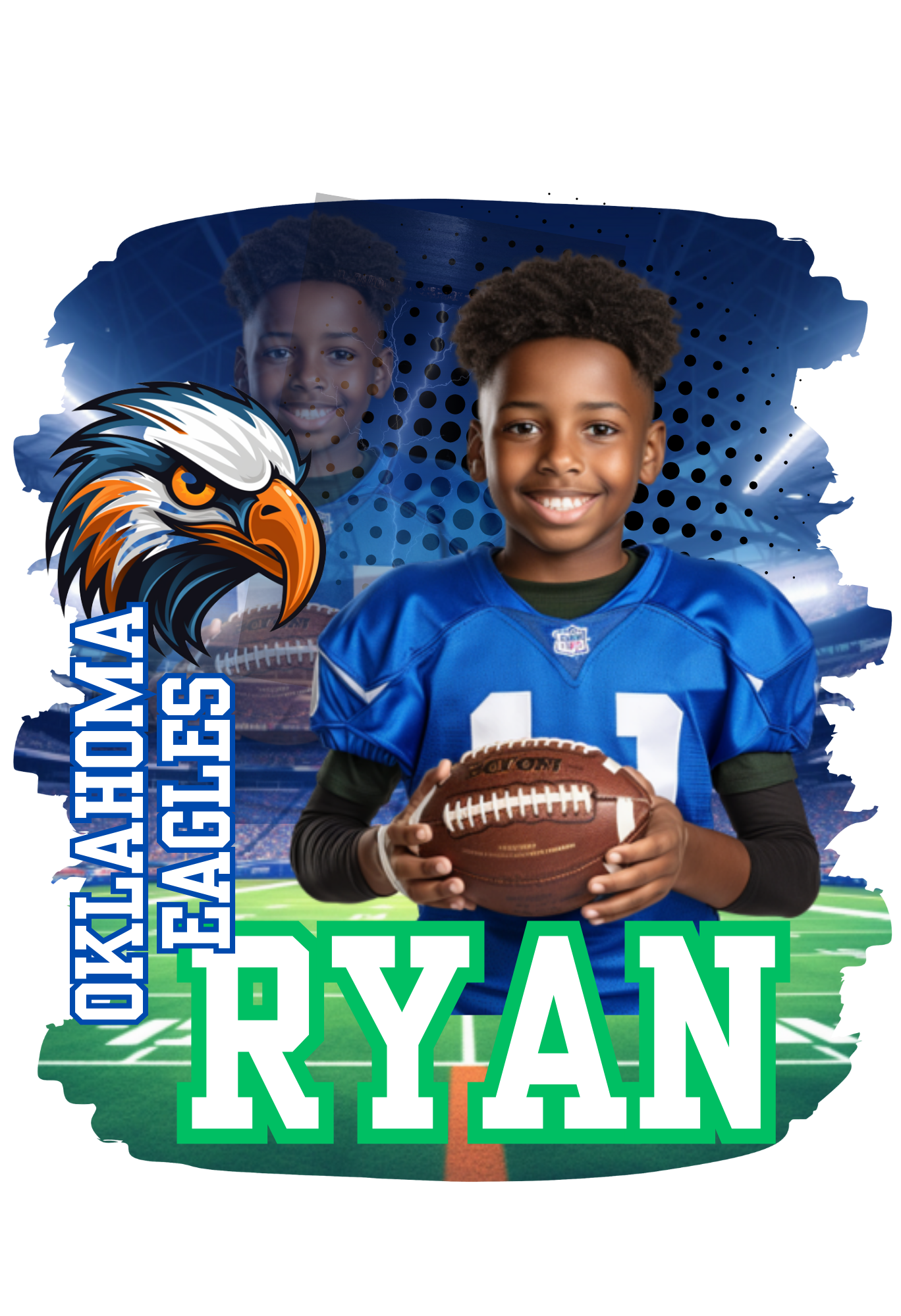 Editable Canva Football Design,Change Text to Custom