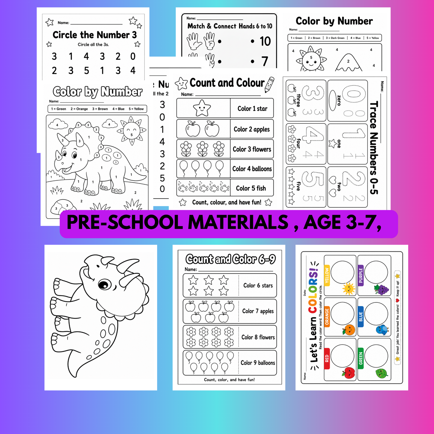Pre-School Educational Material Bundle