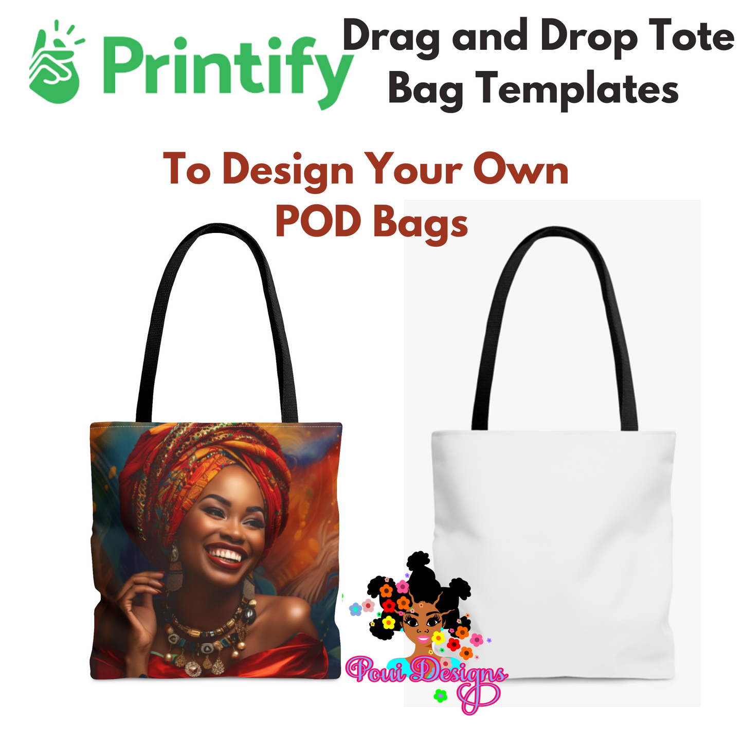 Printify Tote Bag Canva Editable Template