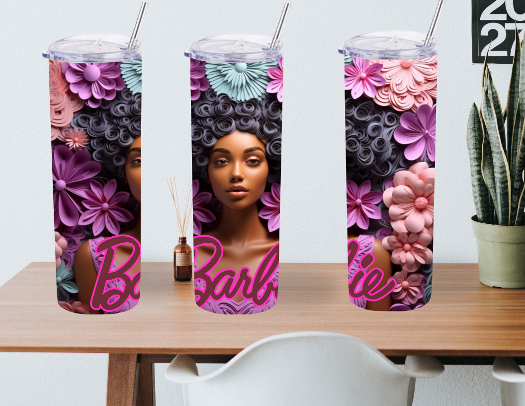 Black Barbie 20 oz tumbler design bundle