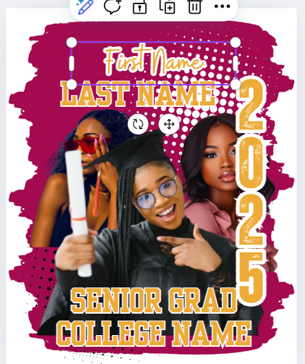 Graduation Shirt , Grad Shirt template,Canva Drag and Drop Frame, Editable Canva templates, Customize ,