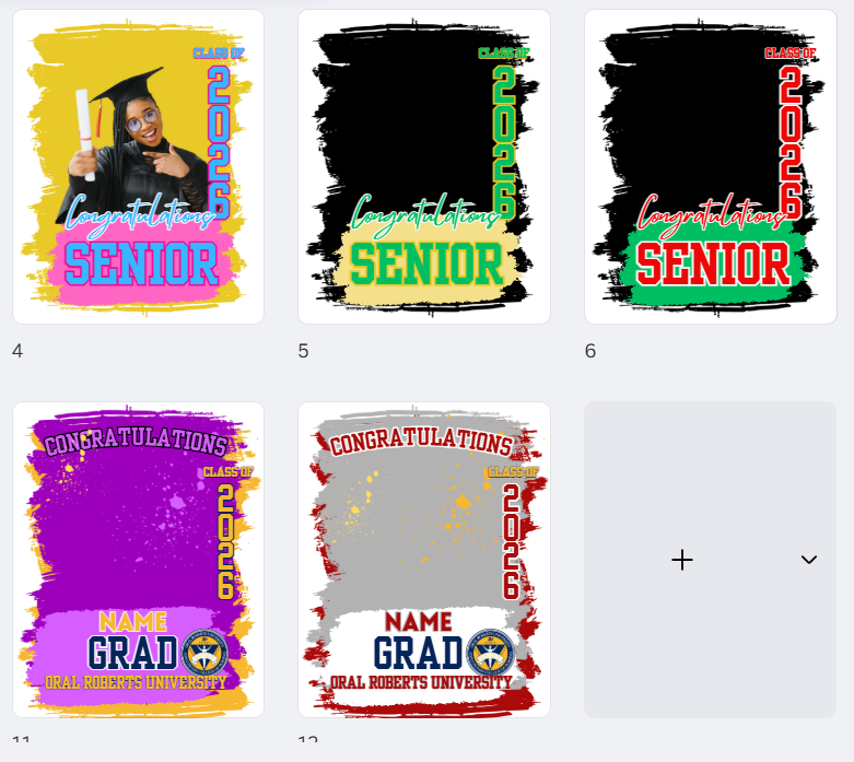 Editable Graduation Grad Canva Templates for 2026 PLR