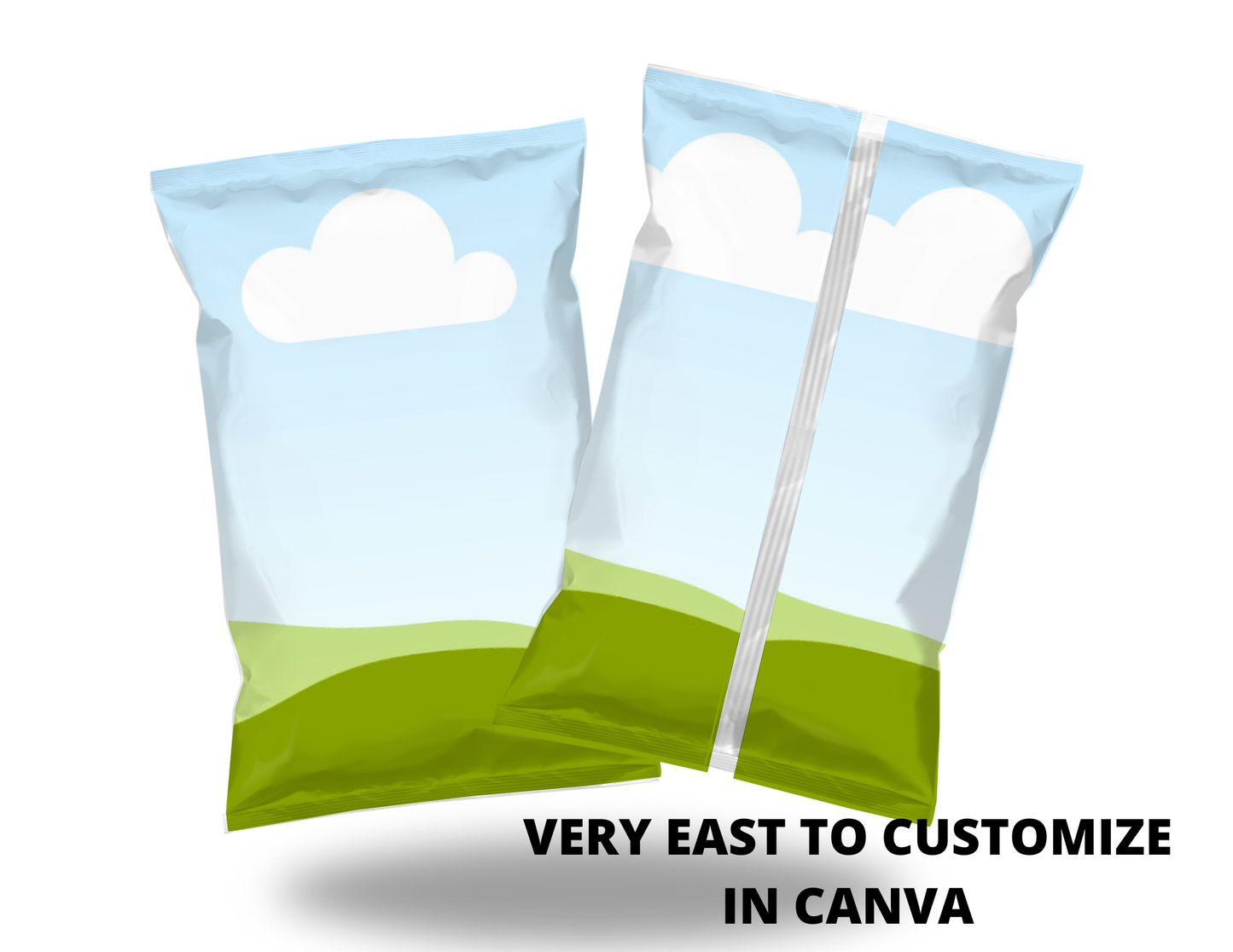 Customizable Christmas Chip Bags plus Canva Frame Mockups PLR