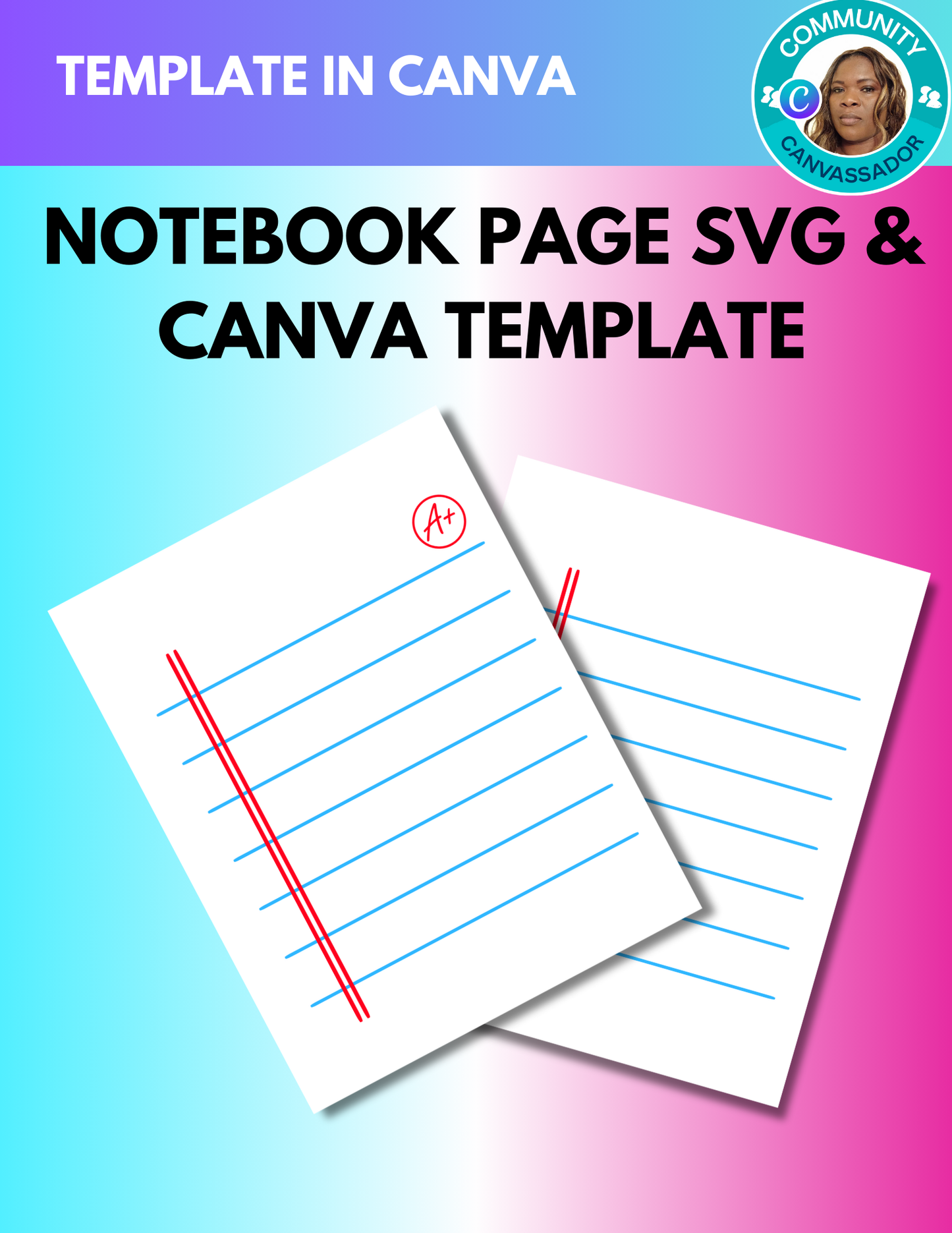 Notebook Page SVG & Canva Template