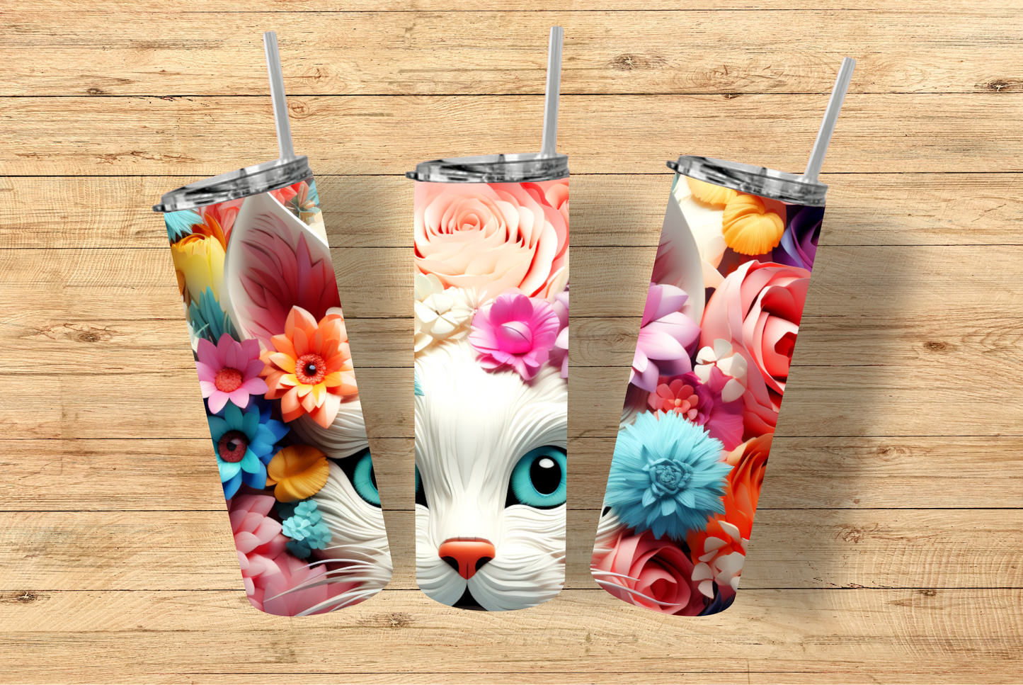 3D cat tumbler background