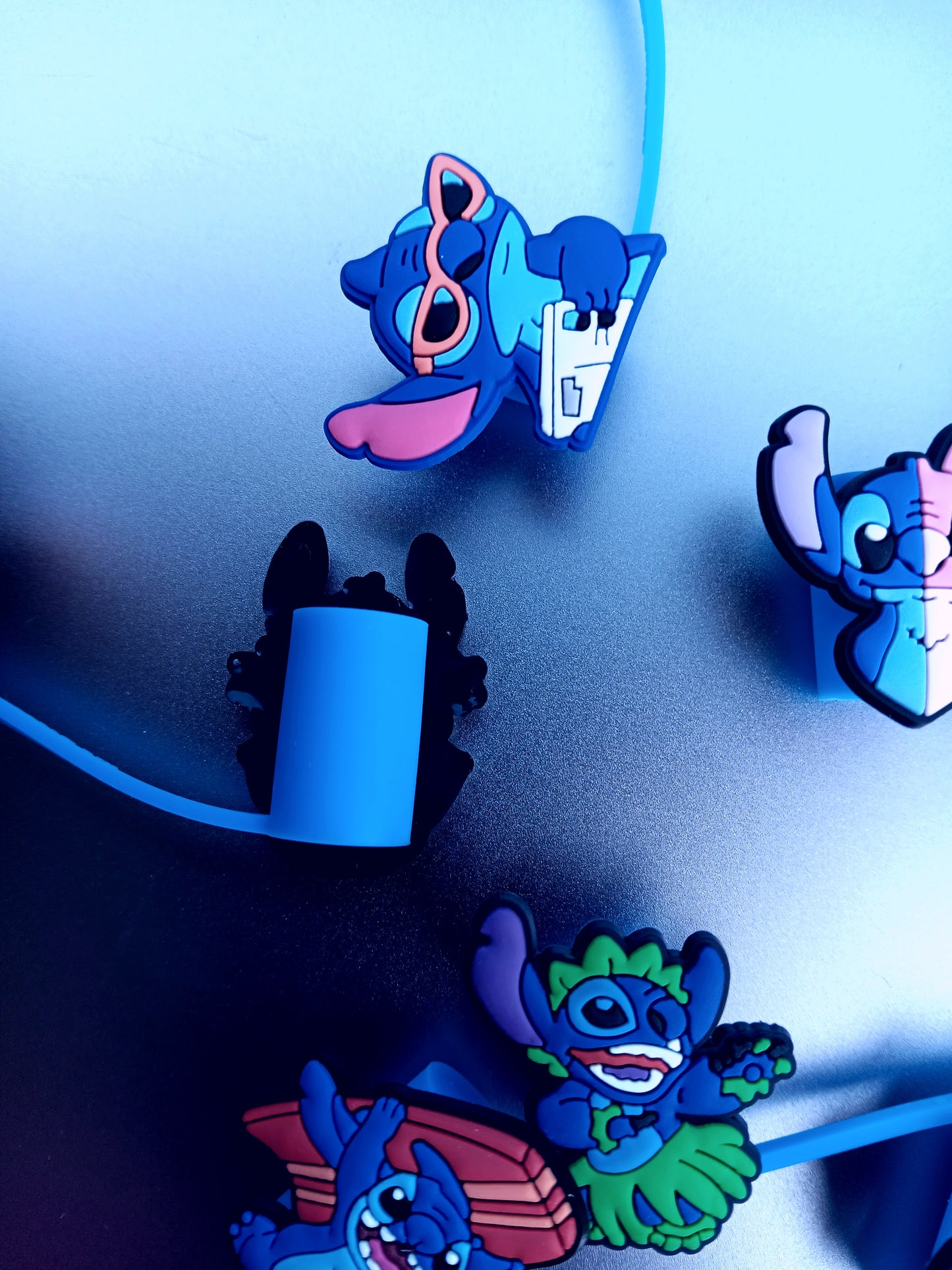 Stitch Silicone Straw Toppers