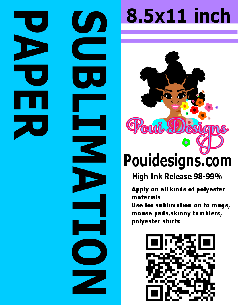 8.5x11 inch  Poui Sublimation Paper ( 5 bags)