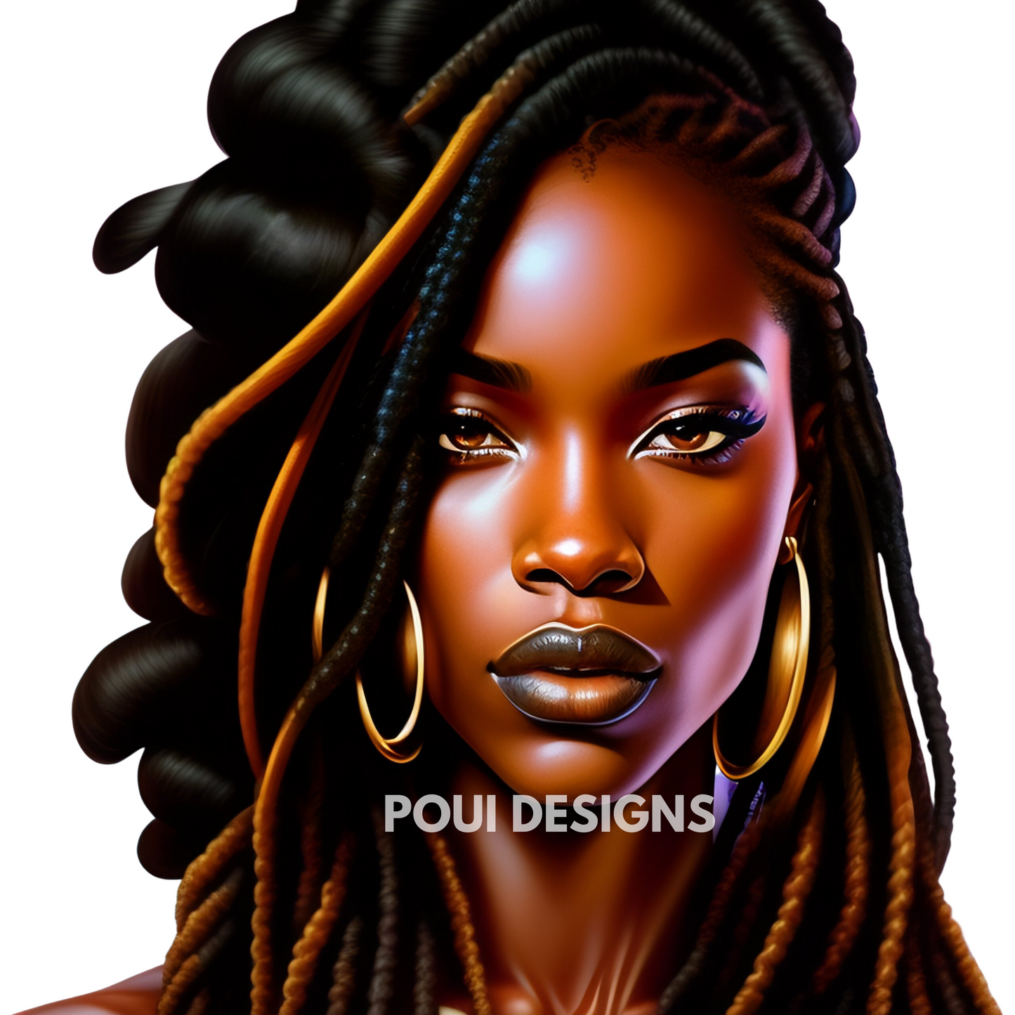 Black Women with Dreadlocks ,Afrocan American ,Transparent background