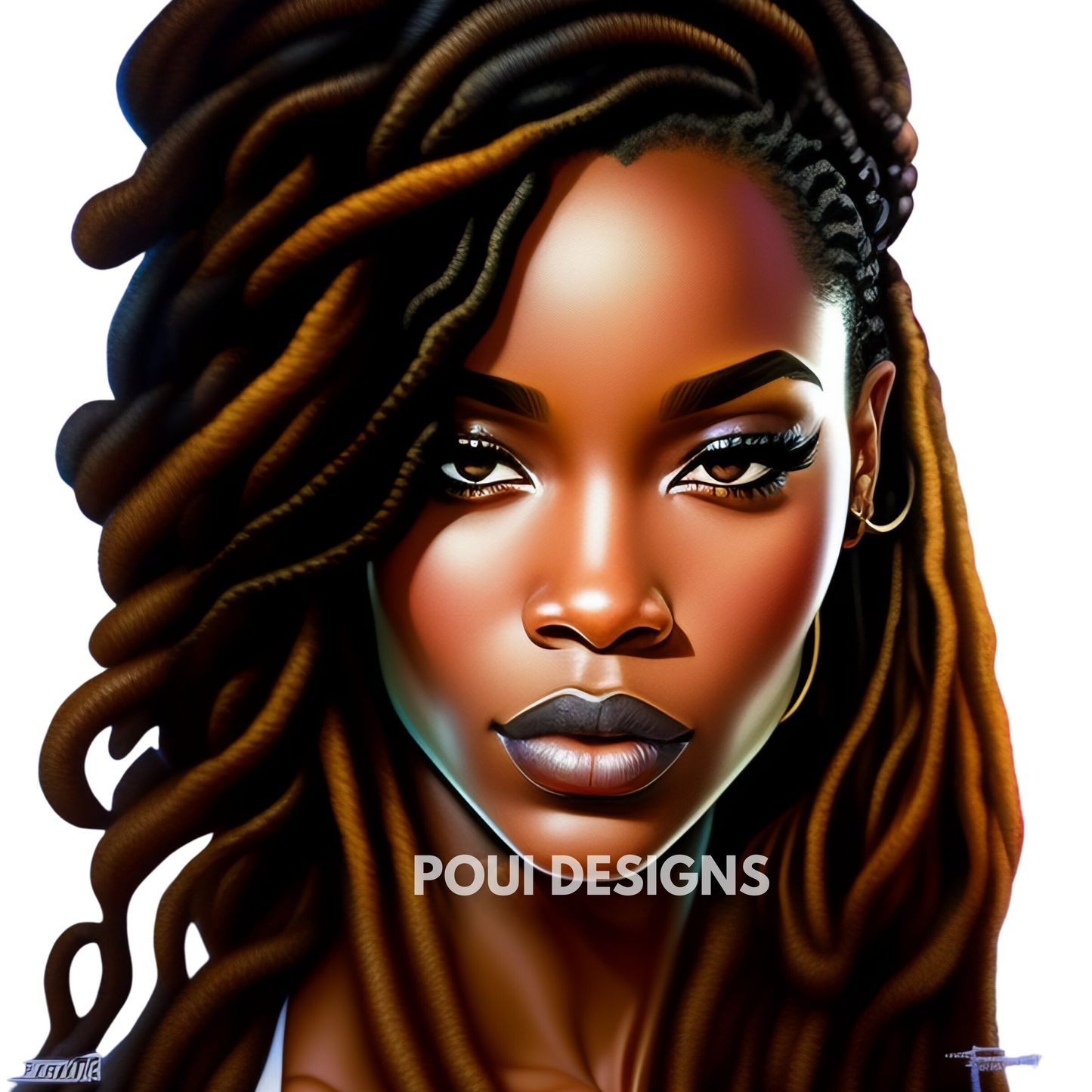 Black Women with Dreadlocks ,Afrocan American ,Transparent background