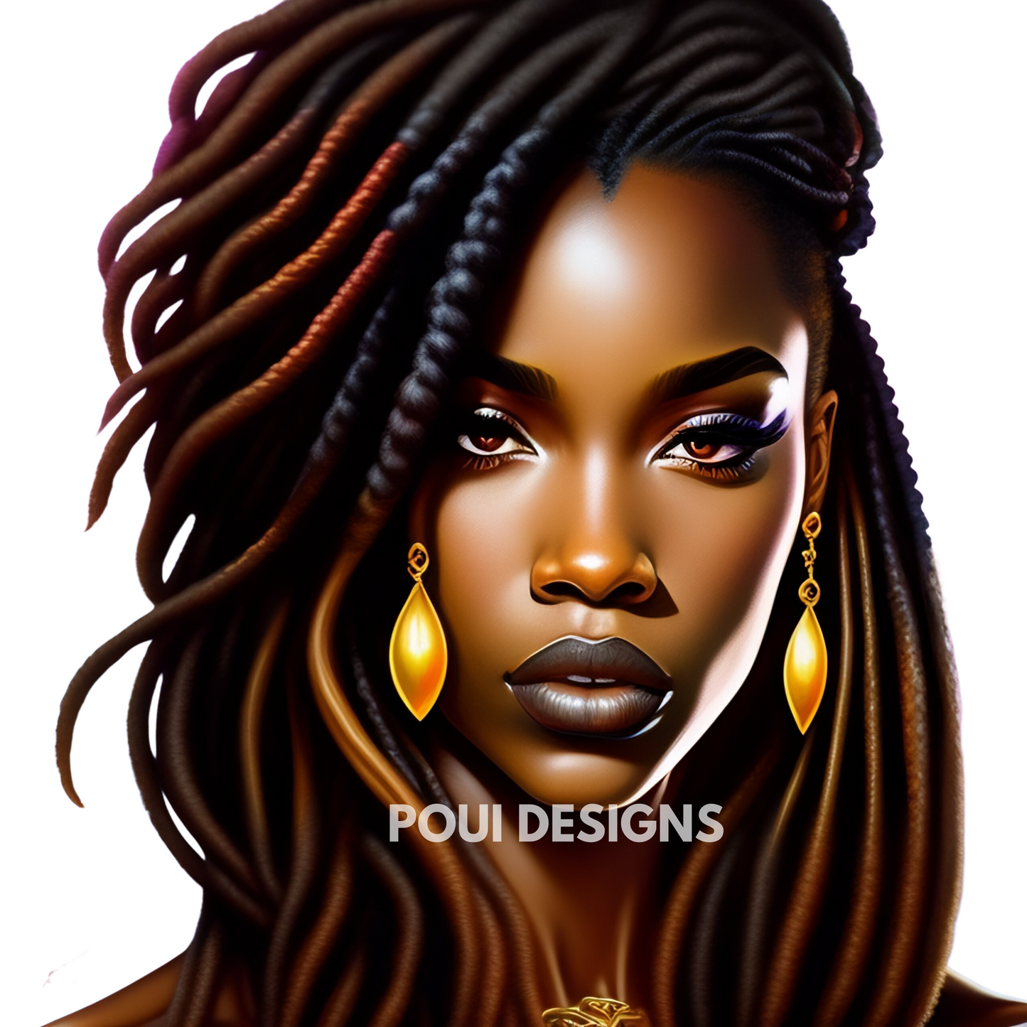 Black Women with Dreadlocks ,Afrocan American ,Transparent background
