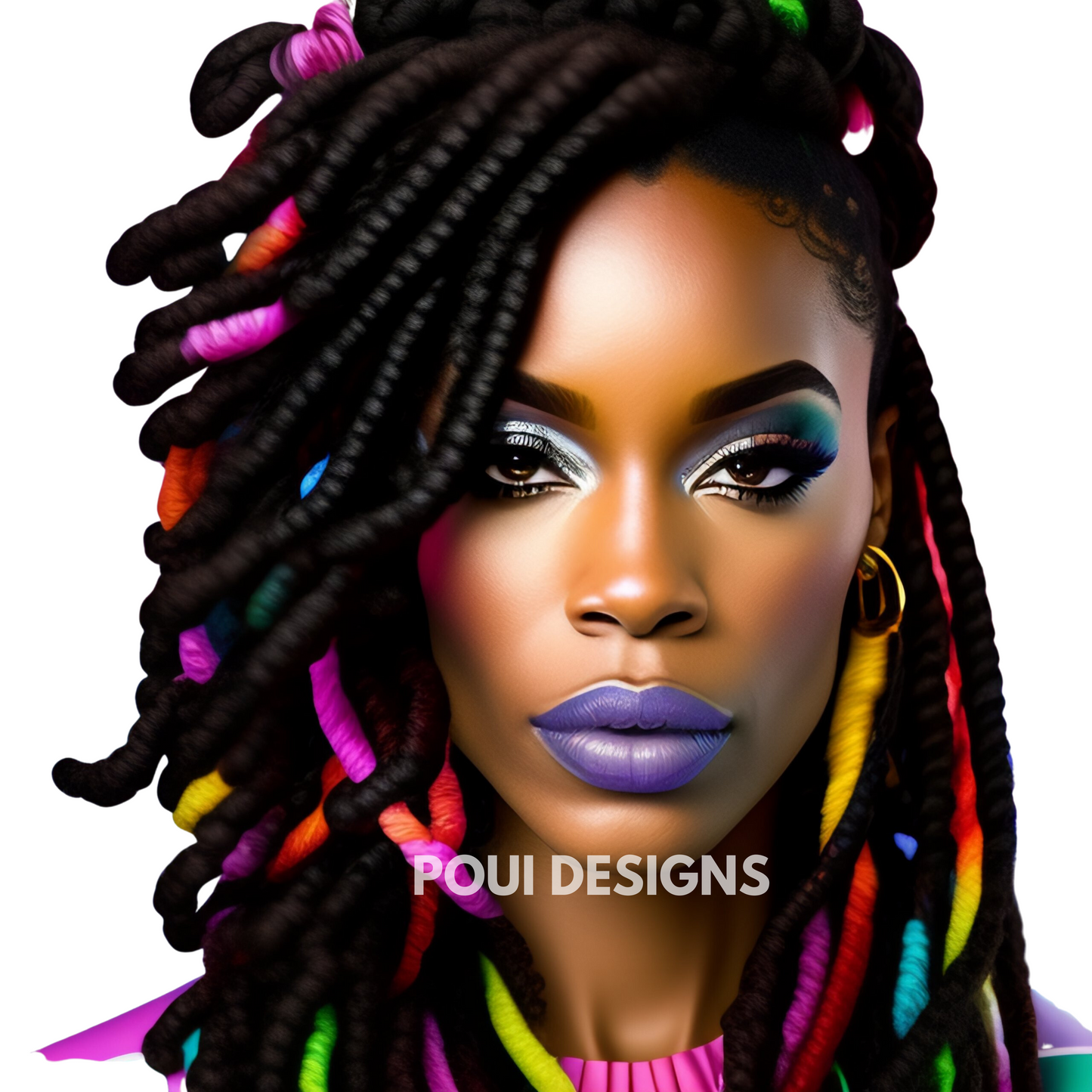 Black Women with Dreadlocks ,Afrocan American ,Transparent background