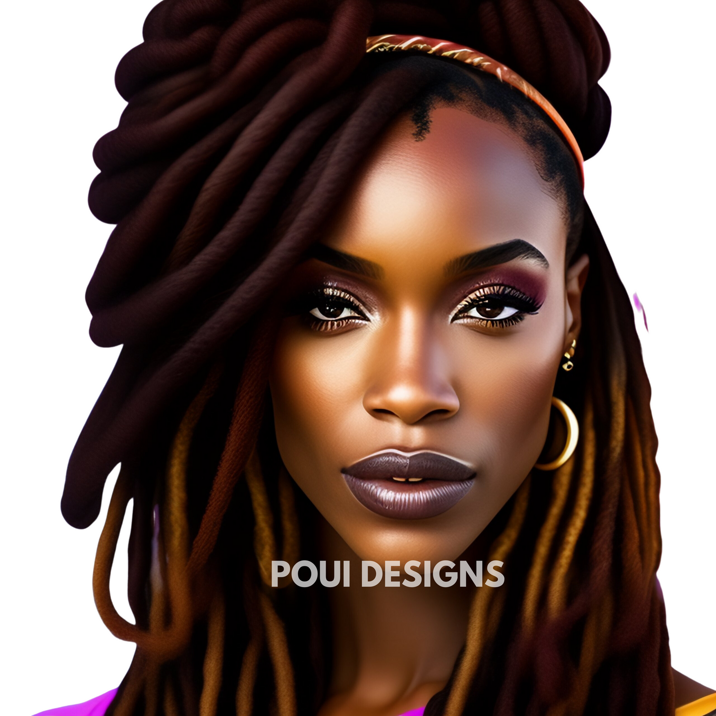 Black Women with Dreadlocks ,Afrocan American ,Transparent background