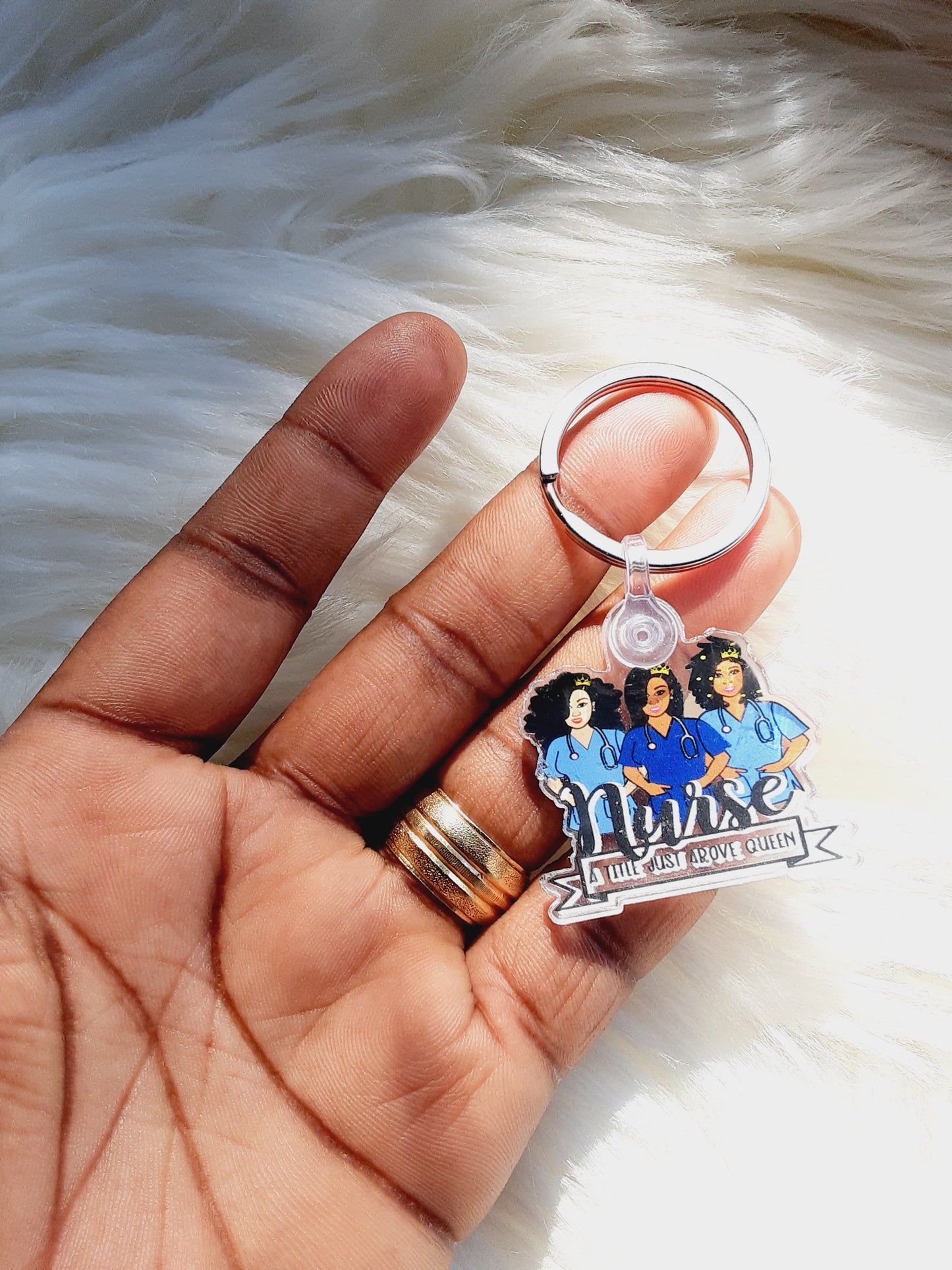 Black nurses keychain hanger