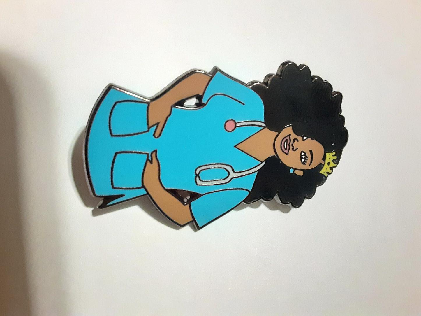 Black nurse pin,gift for nurses,afro hair nurse
