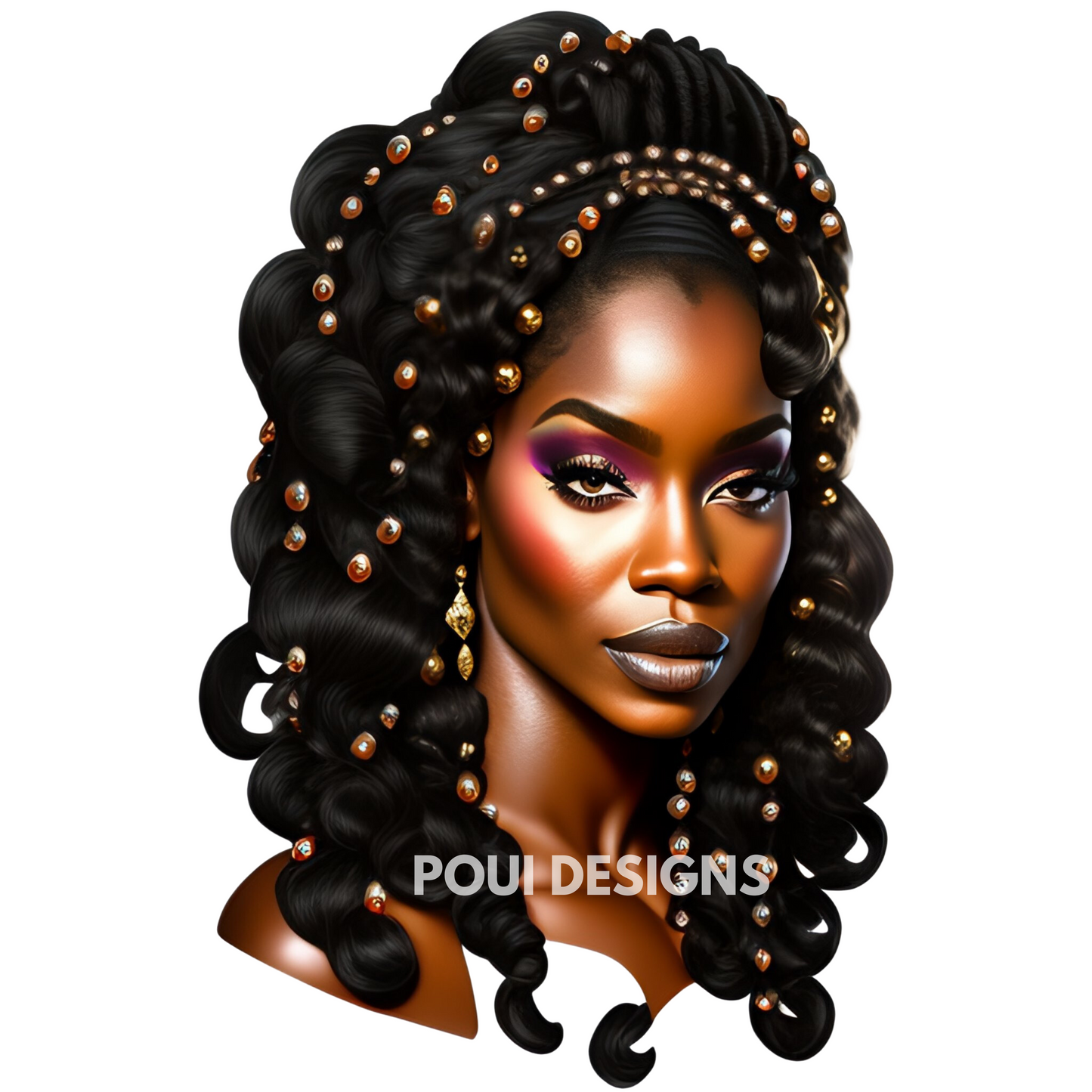Black Women with Dreadlocks ,Afrocan American ,Transparent background