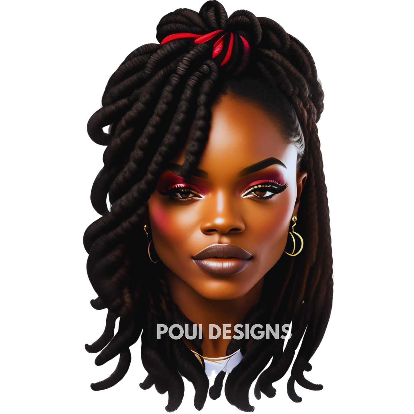 Black Women with Dreadlocks ,Afrocan American ,Transparent background