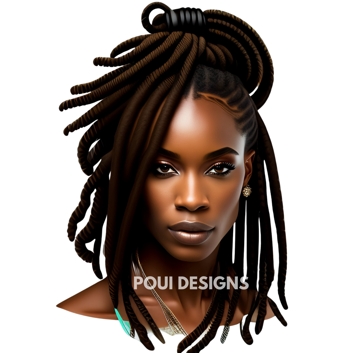 Black Women with Dreadlocks ,Afrocan American ,Transparent background