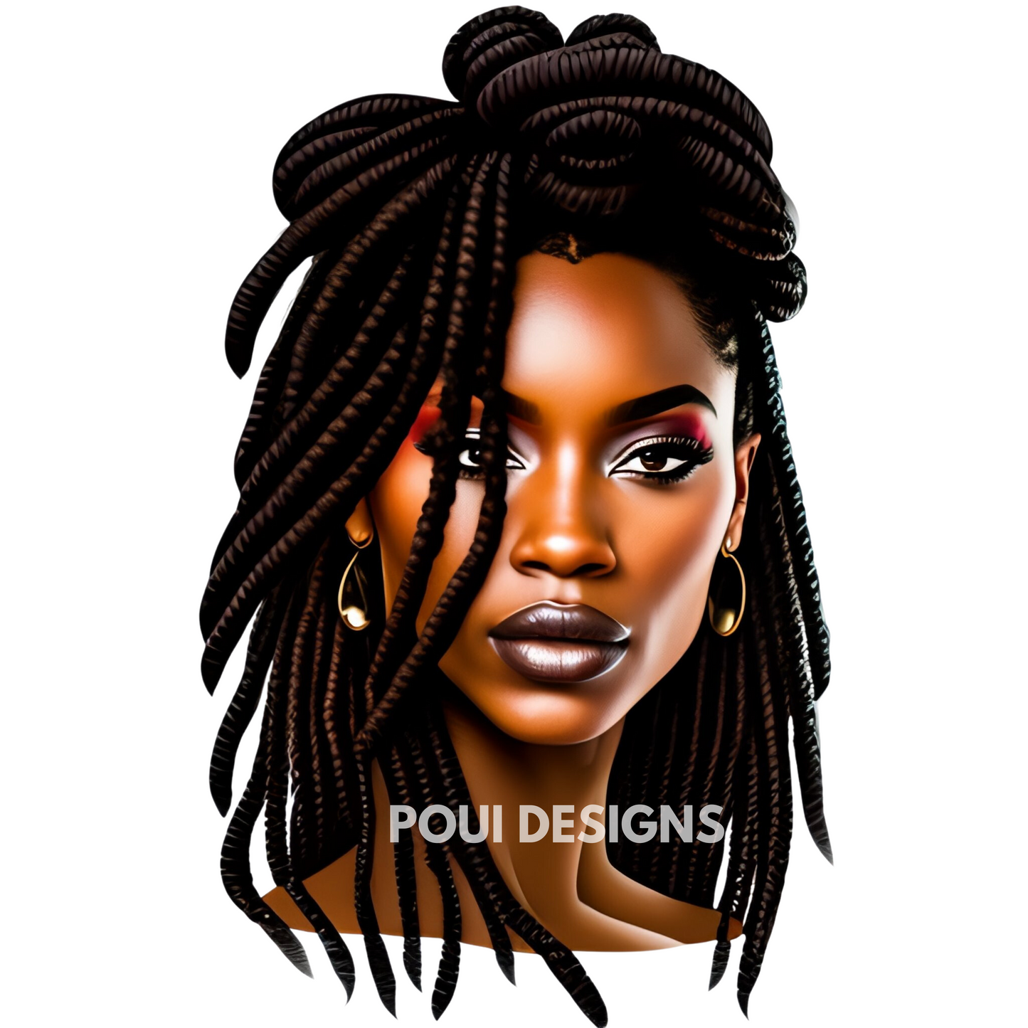 Black Women with Dreadlocks ,Afrocan American ,Transparent background