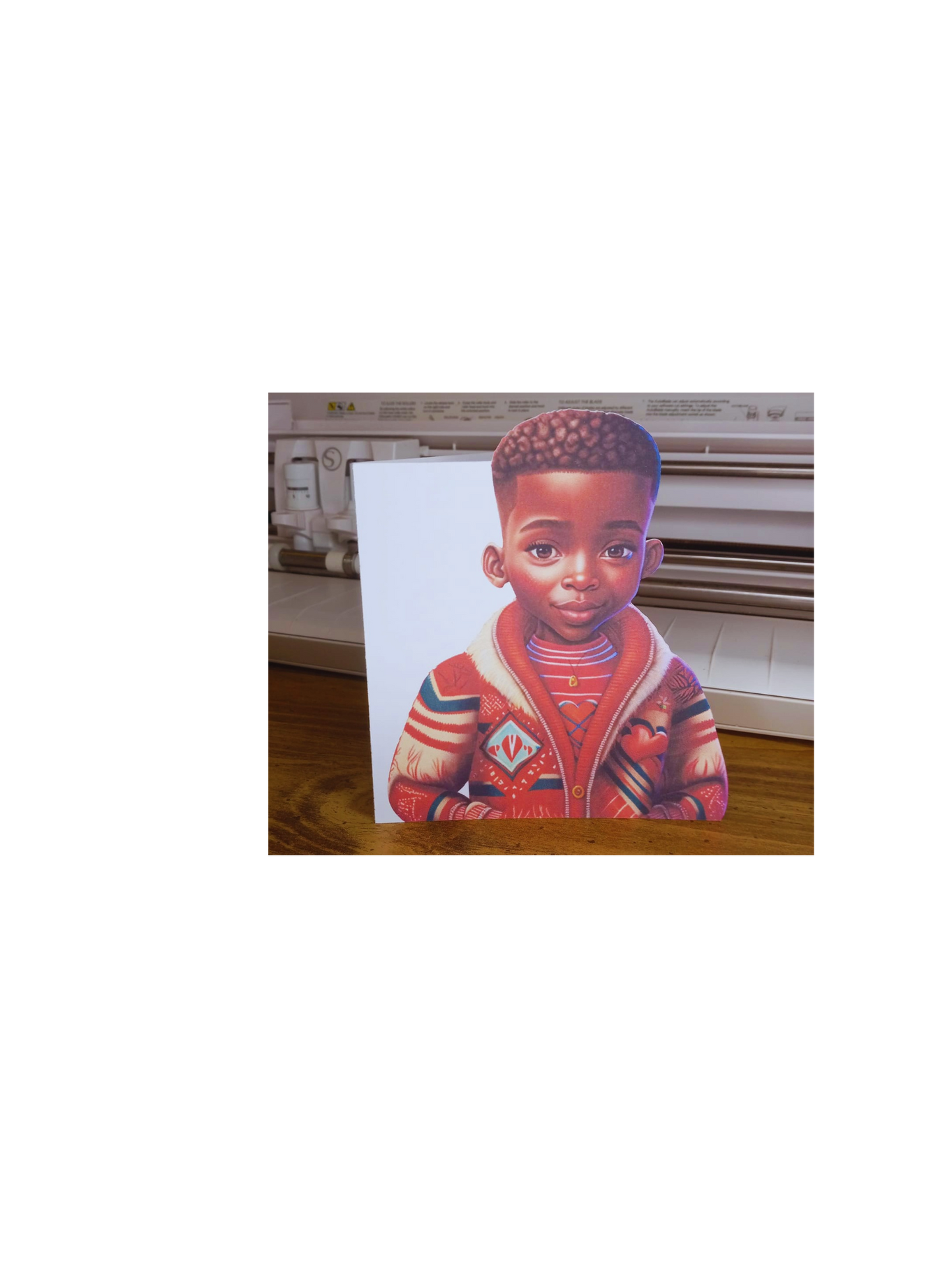 Black Boy Valentine Print and Cut Card Bundle