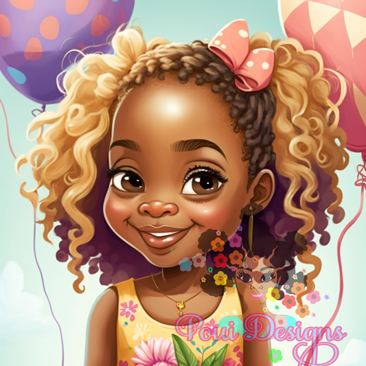 Black Girl PNG files for Printing,Sticker file, Allie