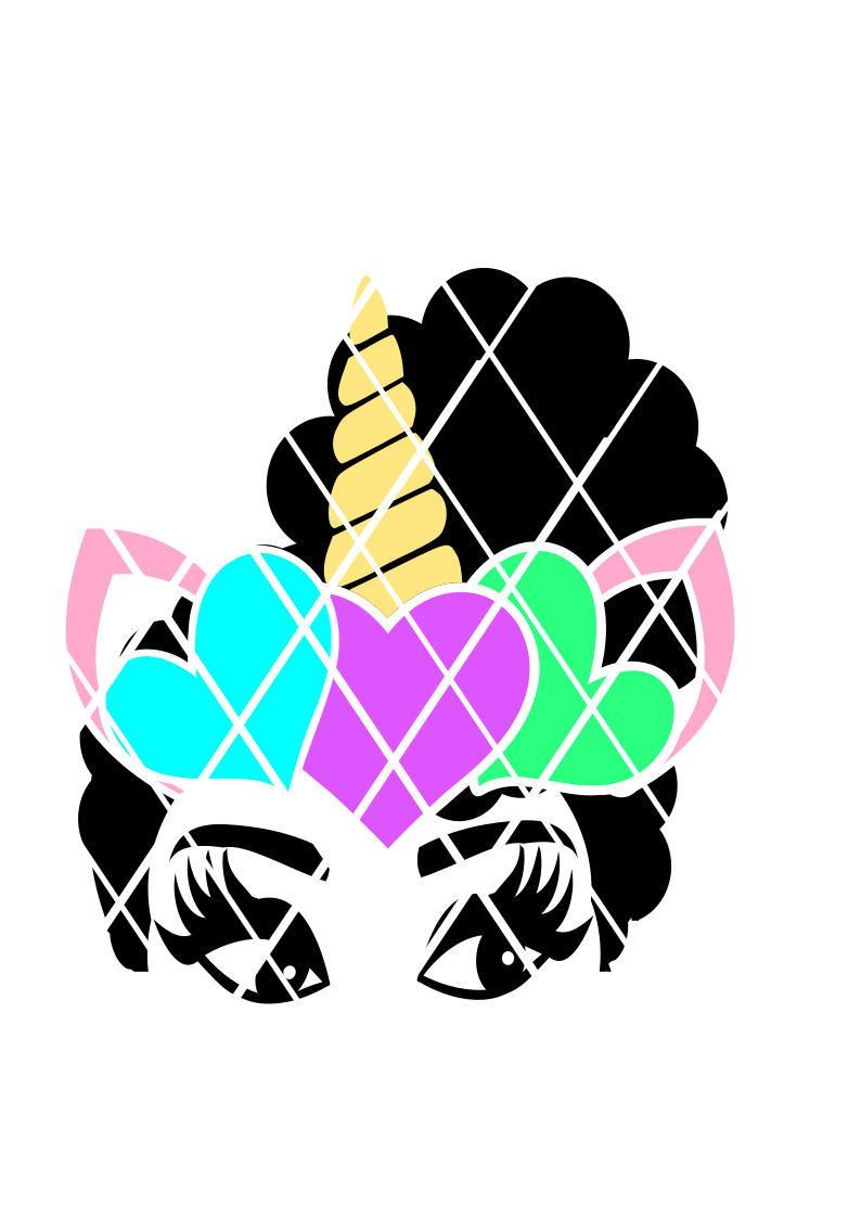 Abby Unicorn svg, Afro Unicorn svg