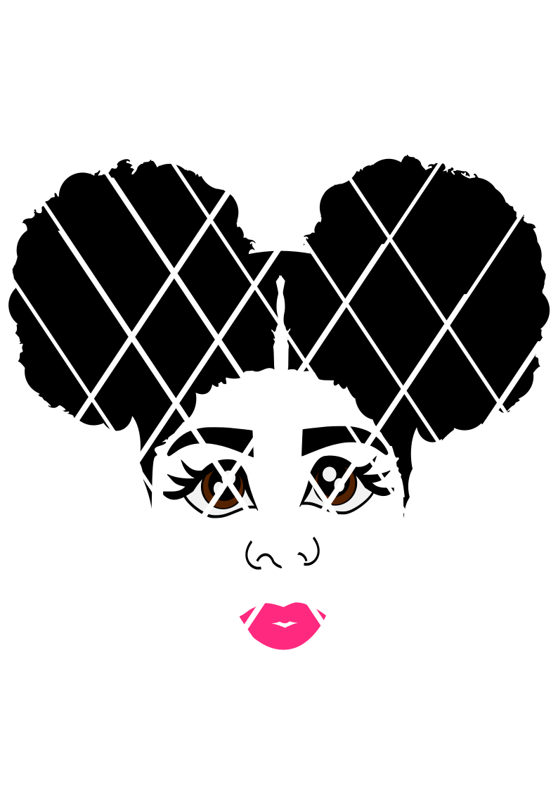 Afro Girl Half faced svg , ,Afro svg,