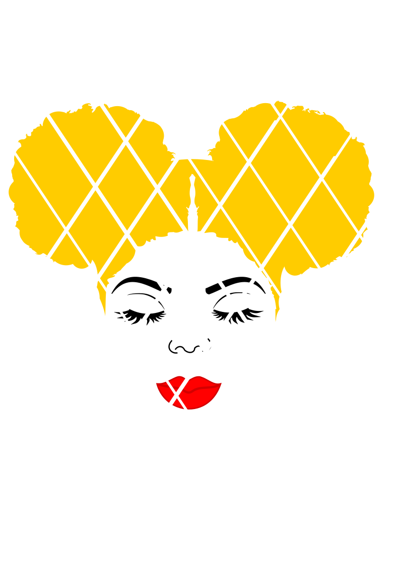 Half faced svg ,Blonde svg ,Afro svg