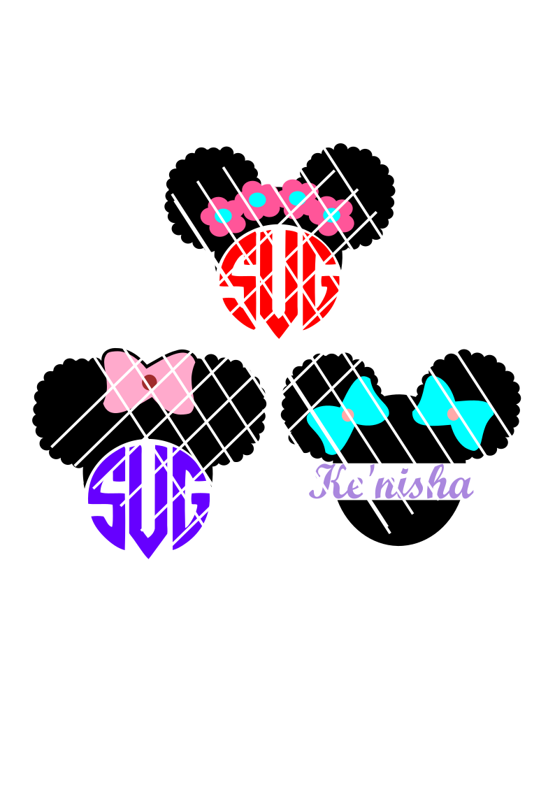 Afro Puffs Monogram svg