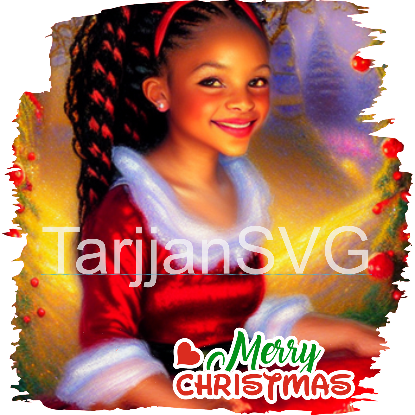 Black Girls Santa PNG Bundle, Afro Santa Girls ,Winter Holidays,Daughters, Merry Christmas