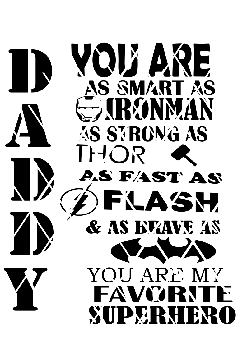 Daddy Superhero svg, Silhouette cut file, Cricut svg