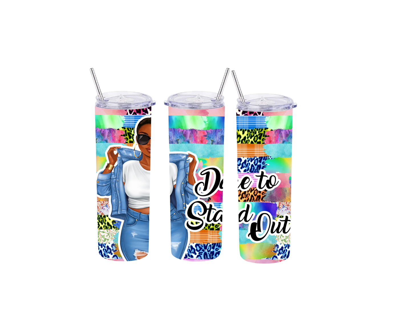 Dare to stand out Black Woman tumbler