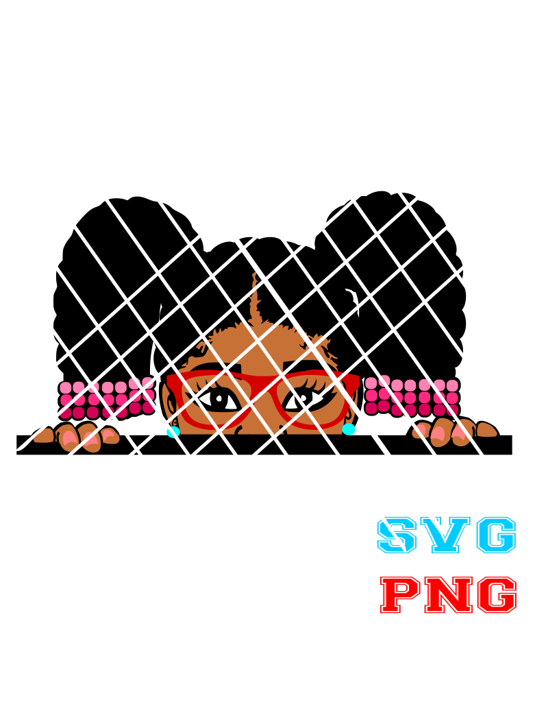 Peeking Debby with beads svg, Afro girl svg,peekaboo