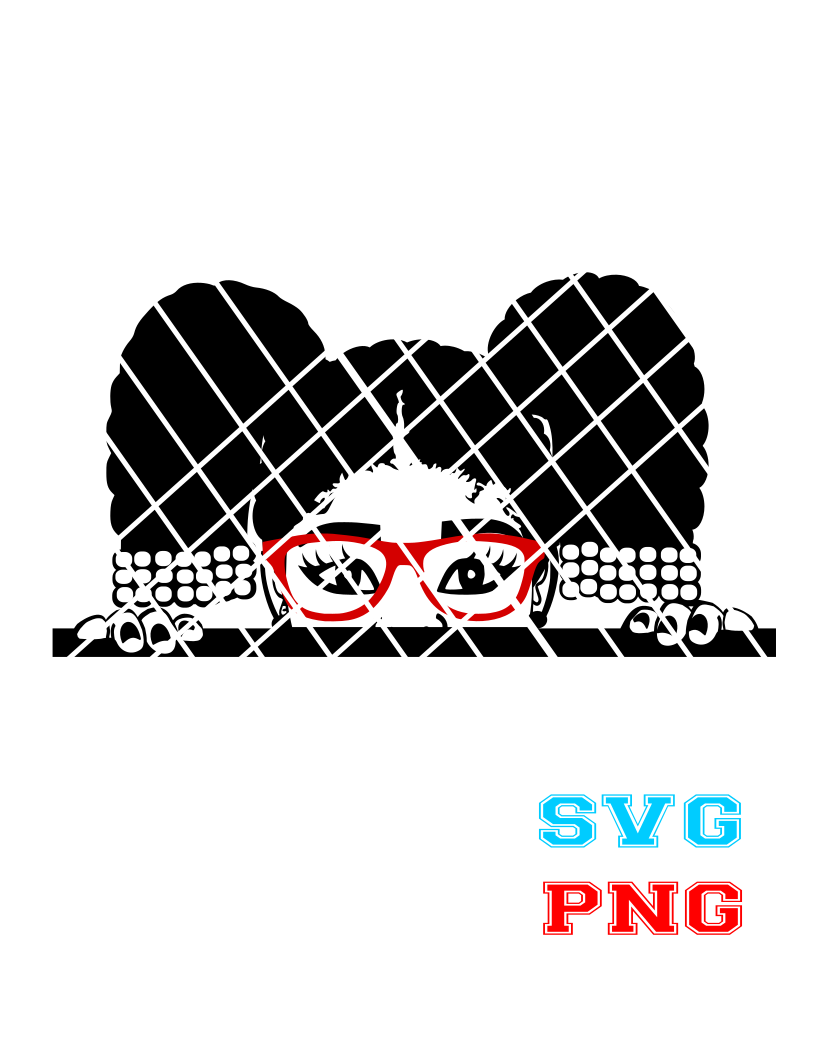 Peeking Debby with beads svg, Afro girl svg,peekaboo