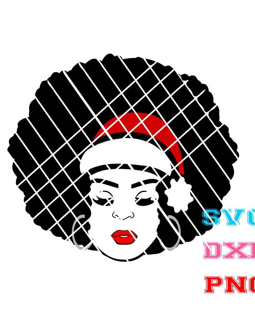 Afro Hair svg,Afro Girl Dory ,Christmas svg,Santa hat svg