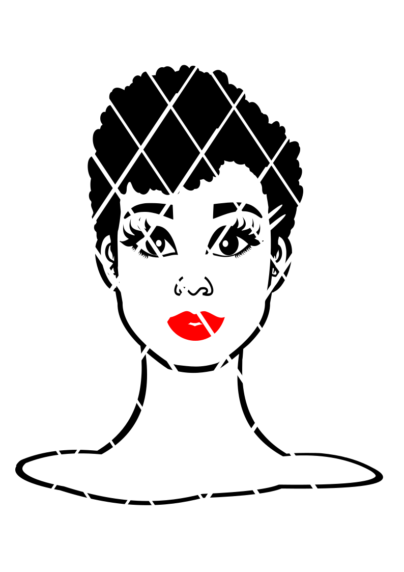 Short Afro Woman svg