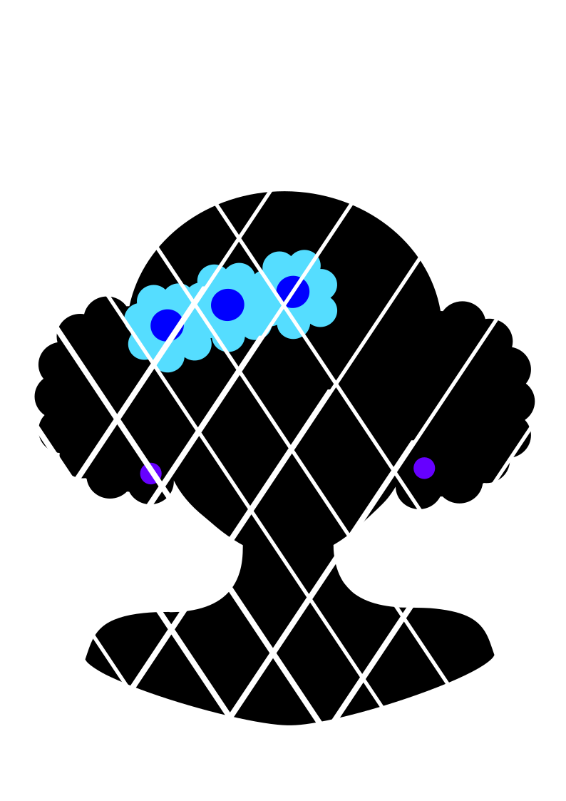 Afro Puffs Silhouettes Bundle SVG,DXF,PNG files
