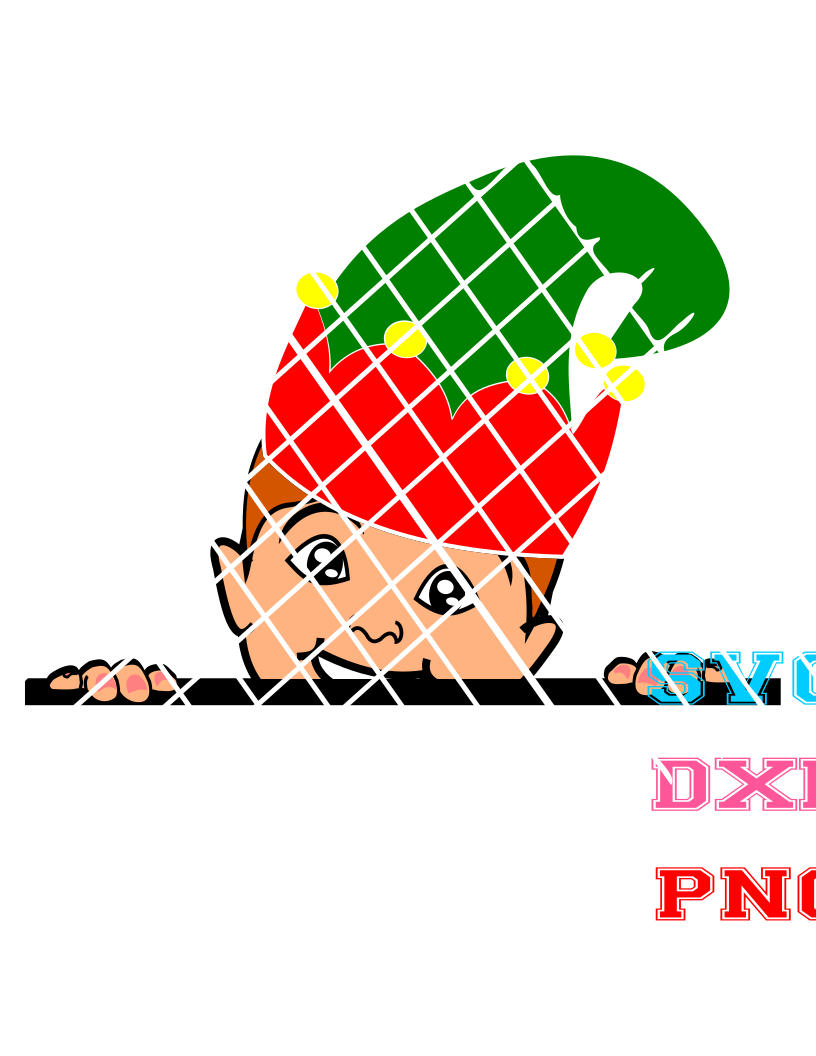 Elf Hispanic Peeking Boy, Jose svg,Christmas svg